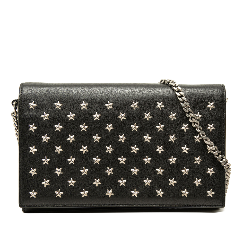 Pre-Loved Saint Laurent Calfskin Star Studded Kate Wallet On Chain